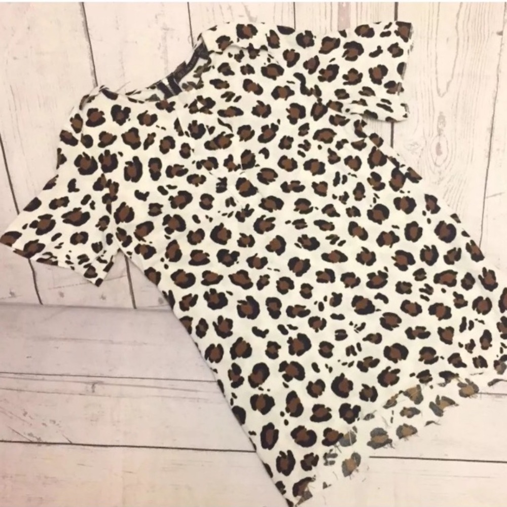 Zara animal cheetah print top shirt blouse small